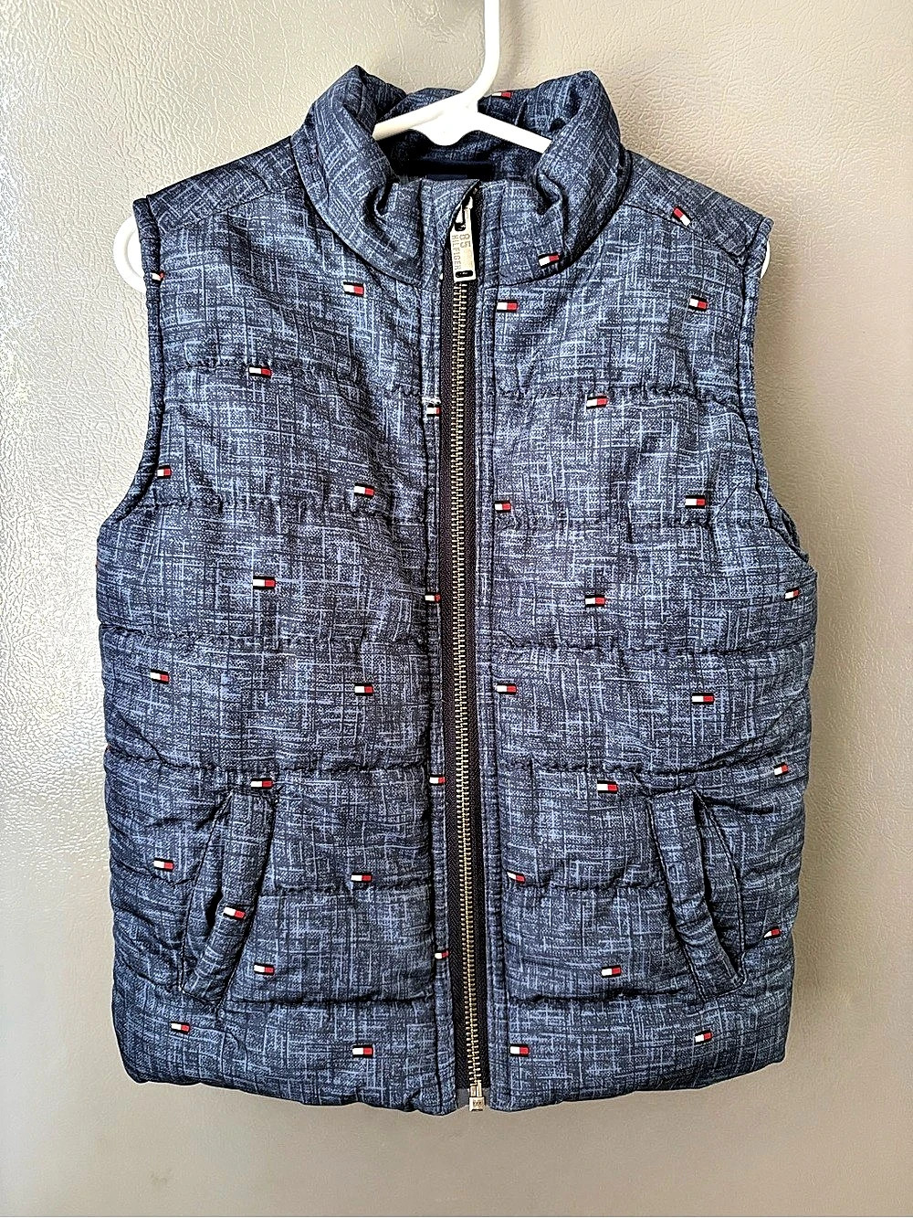 Tommy Hilfiger Kids 4T Blue Flag Logo Quilted Puffer Vest Full Zip